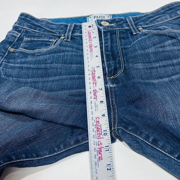 PAIGE Callie Crop Mid Rise Denim Blue Jeans Women Size 26x26 EUC - Picture 8 of 10